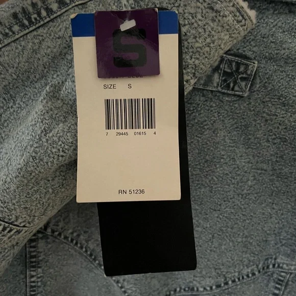 NWT Vintage Acid Wash Denim Jacket Fleece Lined Jean Anorak 80s Andy Johns - Picture 7 of 12